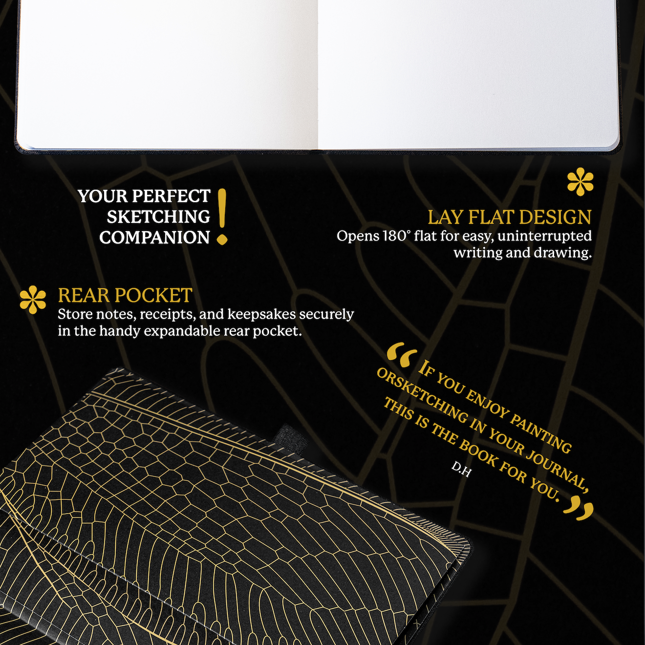 Black & Gold Bee B5 (17.6 x 24.8 cm) with Gift Box