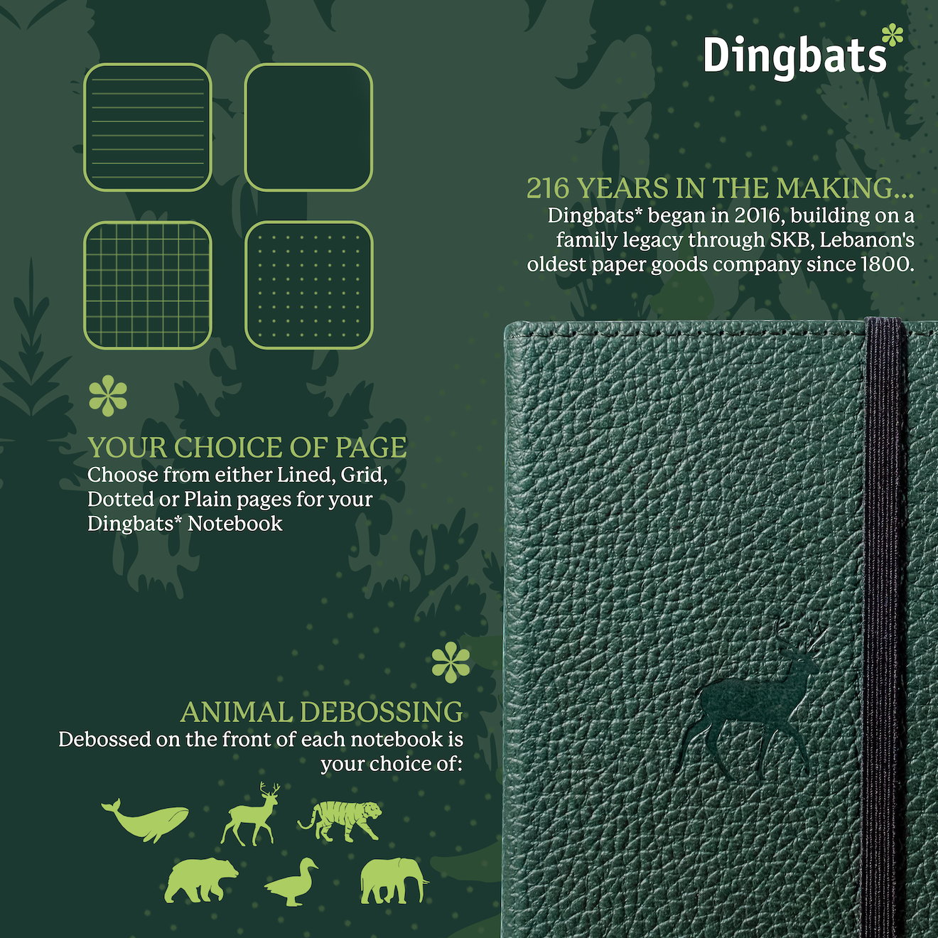 Green Deer A6 (9.5 x 14.5 cm)