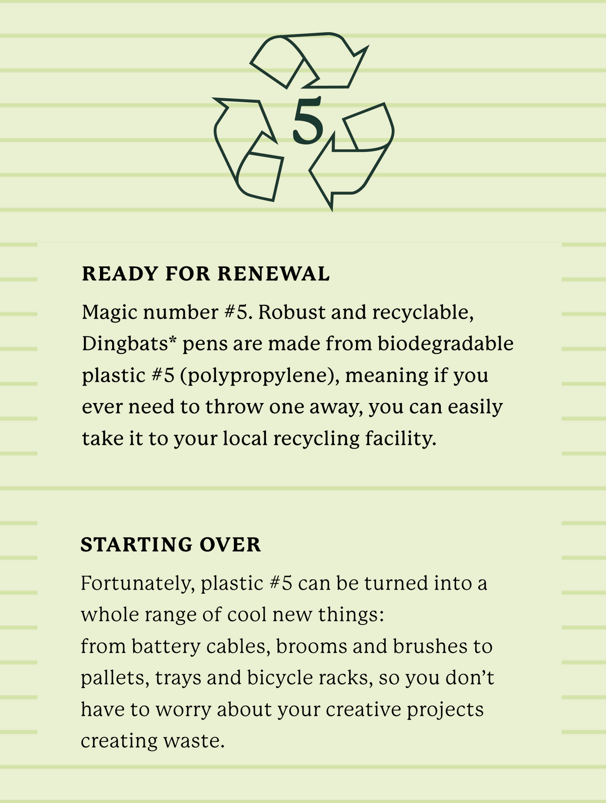 Recycle Your Pens with Dingbats* Notebooks